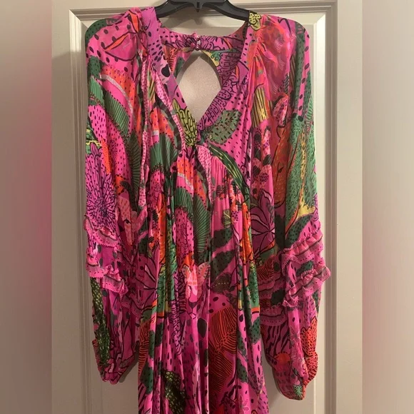 Farm Rio x Anthropologie Cool Leopard Long Sleeve Maxi Dress size XXS NWT - Picture 8 of 16